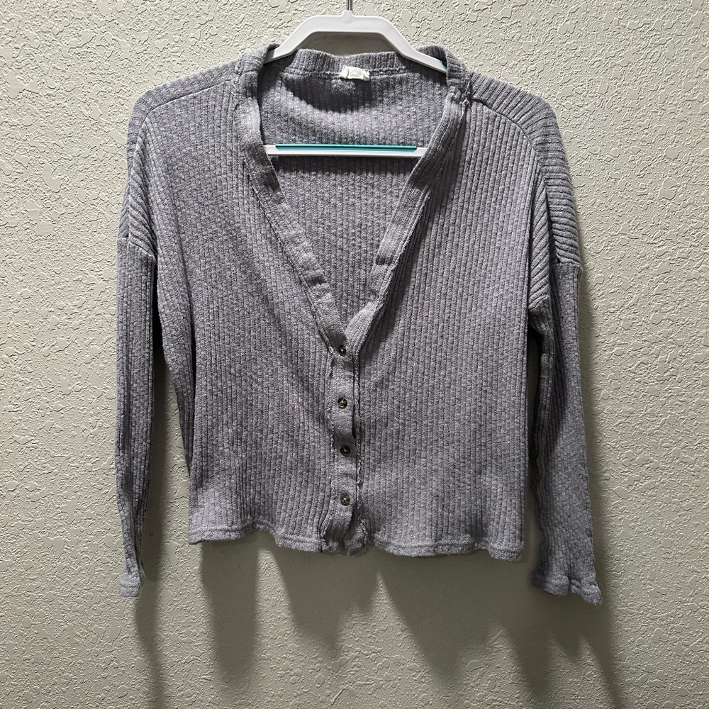 Grey Juniors Cropped Cardigan Cotton On Size Small button up